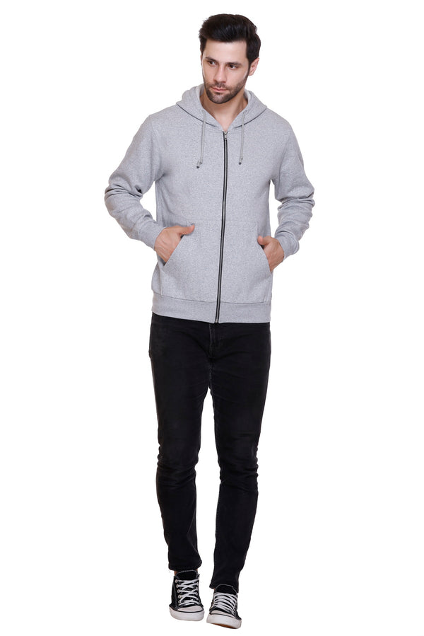 100% Recycled Zipper Hooded Jackets (Grey Heather)