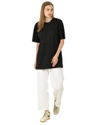 T-shirts amples à manches courtes pour femmes (noir)