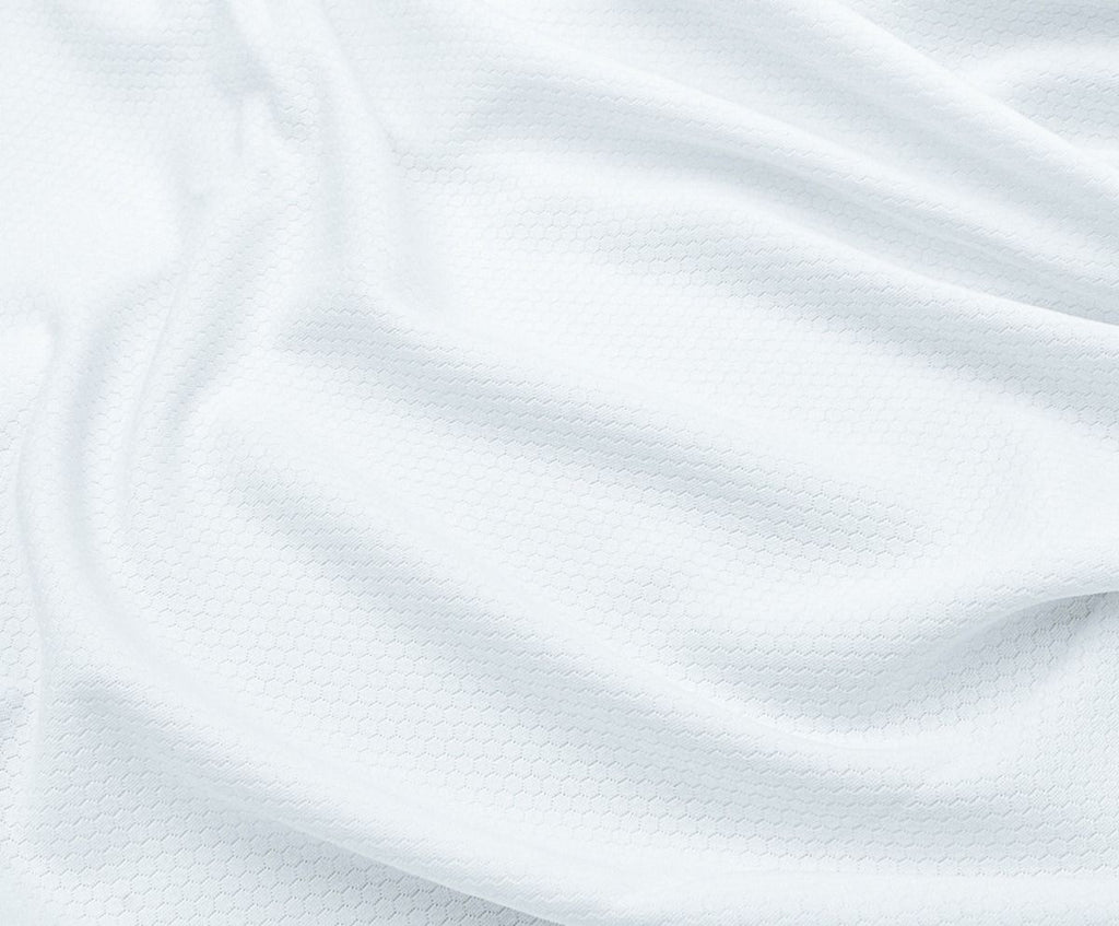 CA900  100% Polyester 150 GSM Hexagon Mesh Fabric – White | 60/62” Width | Sublimation Ready